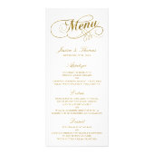 Chic Faux Gold Foil Wedding Menu Sjabloon (Voorkant)