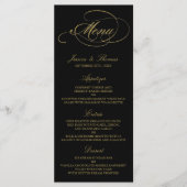 Chic Faux Gold Foil Wedding Menu Sjabloon (Voorkant)