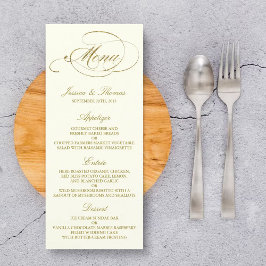 Chic Faux Gold Foil Wedding Menu Sjabloon