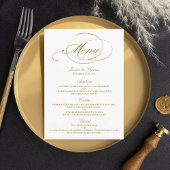 Chic Faux Gold Foil Wedding Menu Sjabloon