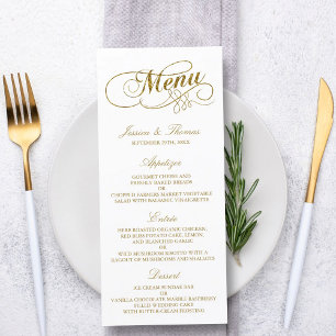 Chic Faux Gold Foil Wedding Menu Sjabloon