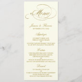 Chic Faux Gold Foil Wedding Menu Sjabloon (Voorkant)
