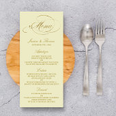 Chic Faux Gold Foil Wedding Menu Sjabloon - Ivoork