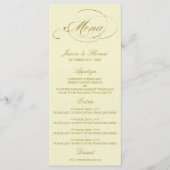 Chic Faux Gold Foil Wedding Menu Sjabloon - Ivoork (Voorkant)