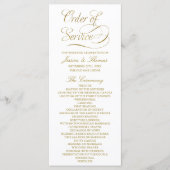Chic Faux Gold Foil Wedding Program Sjabloon (Voorkant)