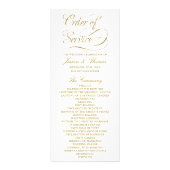 Chic Faux Gold Foil Wedding Program Sjabloon Reclamekaart (Voorkant)