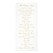 Chic Faux Gold Foil Wedding Program Sjabloon Reclamekaart (Achterkant)