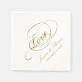 Chic Faux Gold Foil Wedding Reception Sjabloon Servet (Voorkant)