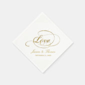 Chic Faux Gold Foil Wedding Reception Sjabloon Servet (Hoek)