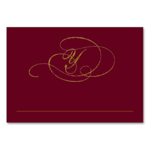 Chic Faux Gold Folie Wedding Place Card - Y Kaart