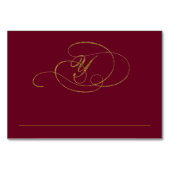 Chic Faux Gold Folie Wedding Place Card - Y Kaart (Achterkant)