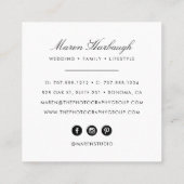 Chic Faux Gold Fotograaf Monogram Logo Vierkante Visitekaartje (Achterkant)