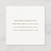 Chic Faux Gold geborsteld | Marble Lux Vierkante Visitekaartje (Achterkant)