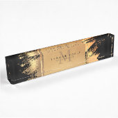 Chic Faux Gold Glam Brushstroke Monogramed Naambordje