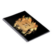 Chic Faux Gold Glam Brushstroke Monogramed Notitieboek (Rechterzijde)