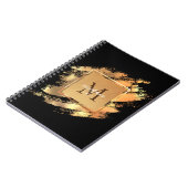 Chic Faux Gold Glam Brushstroke Monogramed Notitieboek (Linkerzijde)