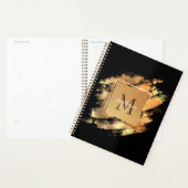 Chic Faux Gold Glam Brushstroke Monogramed Planner (Display)