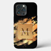 Chic Faux Gold Glam Painted BrusHandtekening Case-Mate iPhone Case (Achterkant)