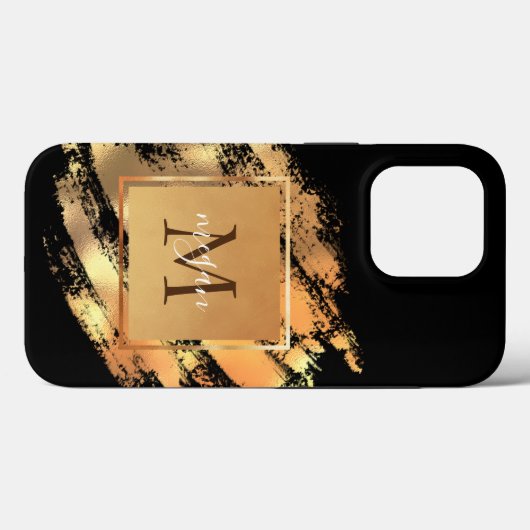 Chic Faux Gold Glam Painted BrusHandtekening Case-Mate iPhone Case (Achterkant (horizontaal))