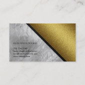 Chic Faux Gold Glass met lederen sierstrip Visitekaartje (Achterkant)