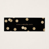 Chic Faux Gold Glitter Confetti Black Price Label Mini Visitekaartjes (Achterkant)