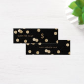 Chic Faux Gold Glitter Confetti Black Price Label Mini Visitekaartjes (Bureau)