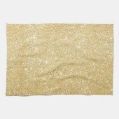 Chic Faux Gold Glitter Luxe Keuken Handdoek (Horizontaal)