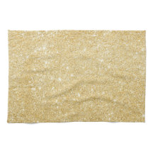 Chic Faux Gold Glitter Luxe Keuken Handdoek