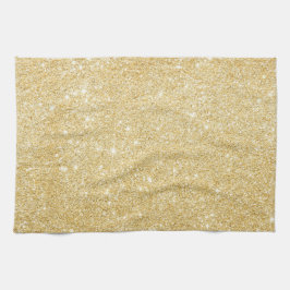 Chic Faux Gold Glitter Luxe Keuken Handdoek