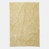 Chic Faux Gold Glitter Luxe Keuken Handdoek (Verticaal)