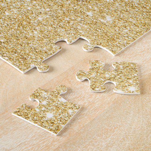 Chic Faux Gold Glitter Luxe Puzzel Legpuzzel (Zijkant)