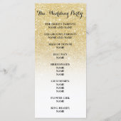 Chic faux gold glitter ombre Wedding Programme Programmakaart (Achterkant)