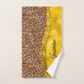 Chic faux Gold glitter roze dierlijk afdrukken Mon Bad Handdoek (Handdoek)