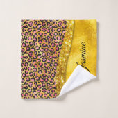 Chic faux Gold glitter roze dierlijk afdrukken Mon Bad Handdoek (Wasdoekje)