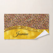 Chic faux Gold glitter roze dierlijk afdrukken Mon Bad Handdoek (Handdoek)