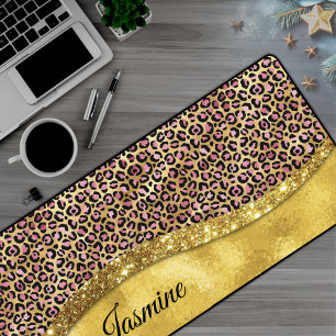 Chic faux Gold glitter roze dierlijk afdrukken Mon Bureaumat