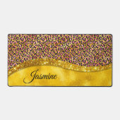 Chic faux Gold glitter roze dierlijk afdrukken Mon Bureaumat (Voorkant)
