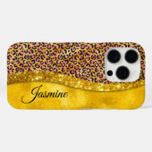 Chic faux Gold glitter roze dierlijk afdrukken Mon Case-Mate iPhone Case (Achterkant (horizontaal))