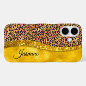 Chic faux Gold glitter roze dierlijk afdrukken Mon Case-Mate iPhone Case (Achterkant (horizontaal))