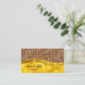Chic faux Gold glitter roze dierlijk afdrukken Mon Visitekaartje (Staand voorkant)