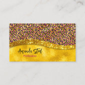 Chic faux Gold glitter roze dierlijk afdrukken Mon Visitekaartje (Voorkant)