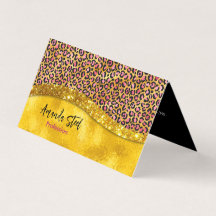 Chic faux Gold glitter roze dierlijk afdrukken Mon