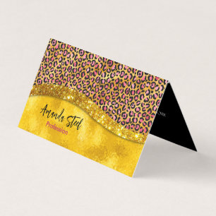Chic faux Gold glitter roze dierlijk afdrukken Mon Visitekaartje