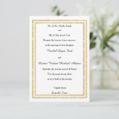Chic Faux Gold Glittered Trim - 3x5 Wedding Invite Kaart (Staand voorkant)