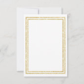 Chic Faux Gold Glittered Trim - 3x5 Wedding Invite Kaart (Achterkant)