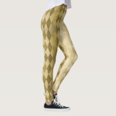 Chic Faux Gold Harlequin Diamond Pattern Leggings (Rechts)