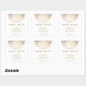 Chic Faux Gold Leaf Circle Patroonstickers Vierkante Sticker (Vel)