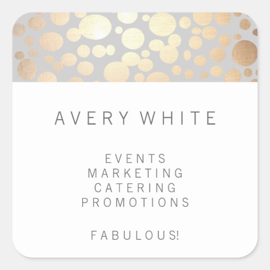 Chic Faux Gold Leaf Circle Patroonstickers Vierkante Sticker (Voorkant)