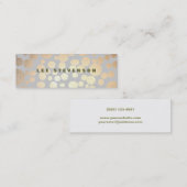 Chic Faux Gold Leaf Circle Pattern Visitekaartje (Voorkant / Achterkant)