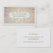 Chic Faux Gold Leaf Circle Pattern Visitekaartje (Voorkant / Achterkant)